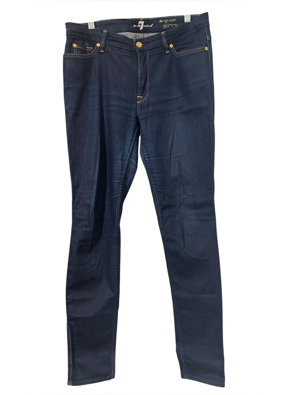 7 For All Man Kind Women's The High Waist Skinny Dark Wash Jeans Size 31